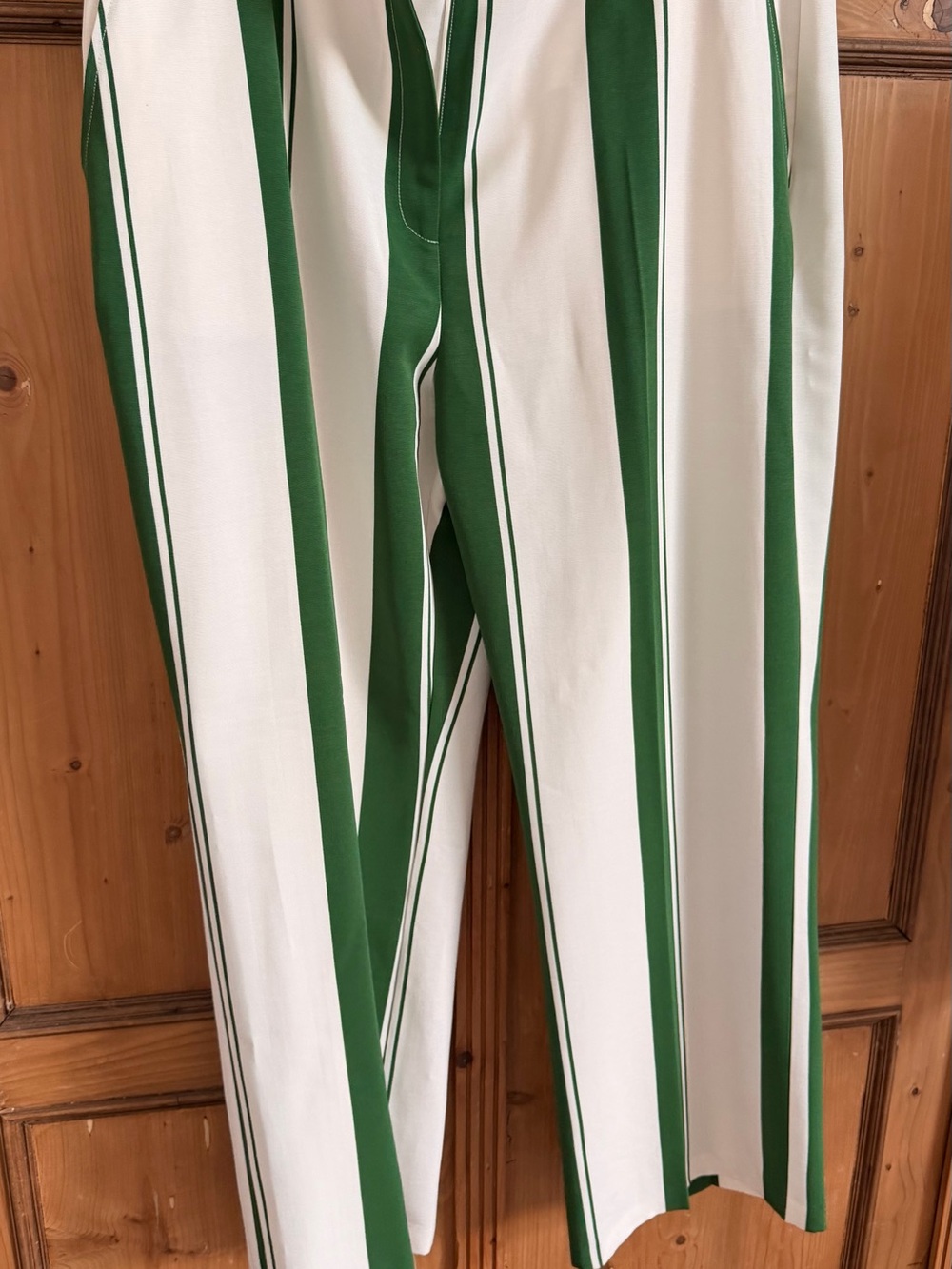 NWOT ASOS Green and White Vertical Stripe Dress Pants